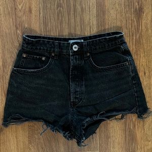 Black high waisted cutoff shorts